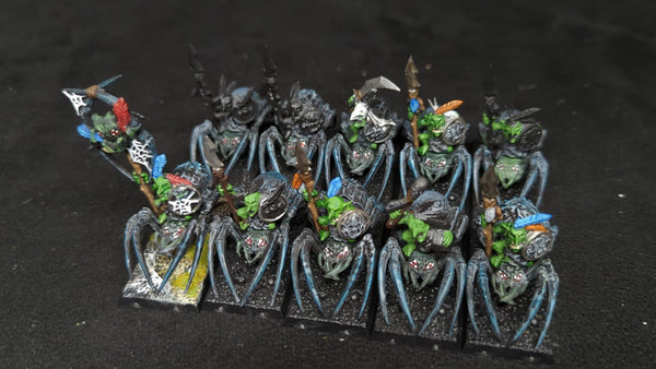 Age of Sigmar Gloomspite Gitz Grot Spider Riders x10 Painted