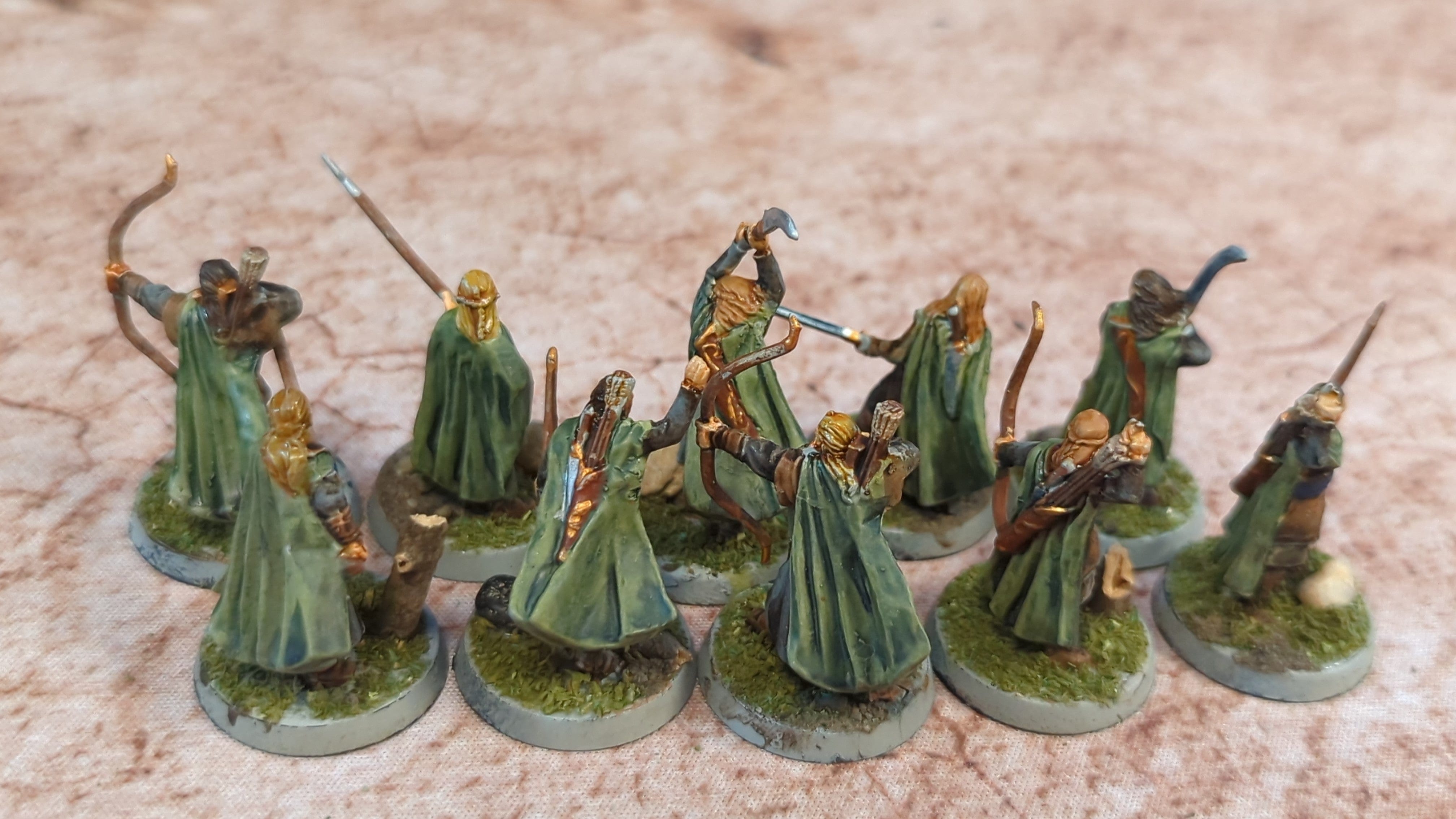 Lord of the Rings Middle-Earth Middle-Earth Wood Elf Warriors of LOTHLÓRIEN x10 Painted