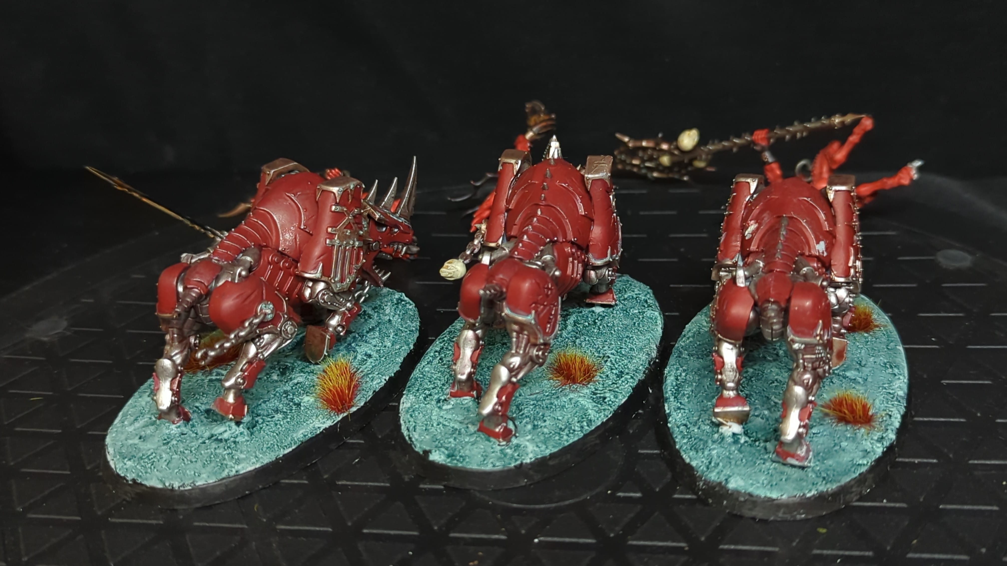 Warhammer Daemons of Khorne Bloodcrushers x3 Painted