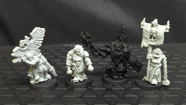 Warhammer 40k Black templars Chaplain Grimaldus & Retinue (OOP Resin) x4