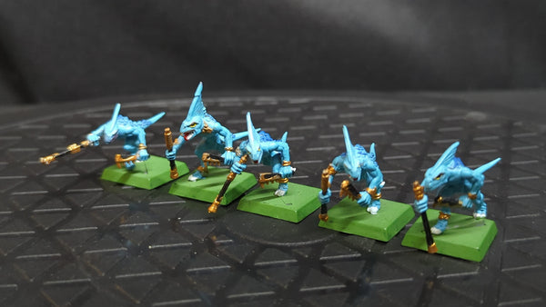 Age of Sigmar Seraphon Chameleon Skinks x5 OOP Painted