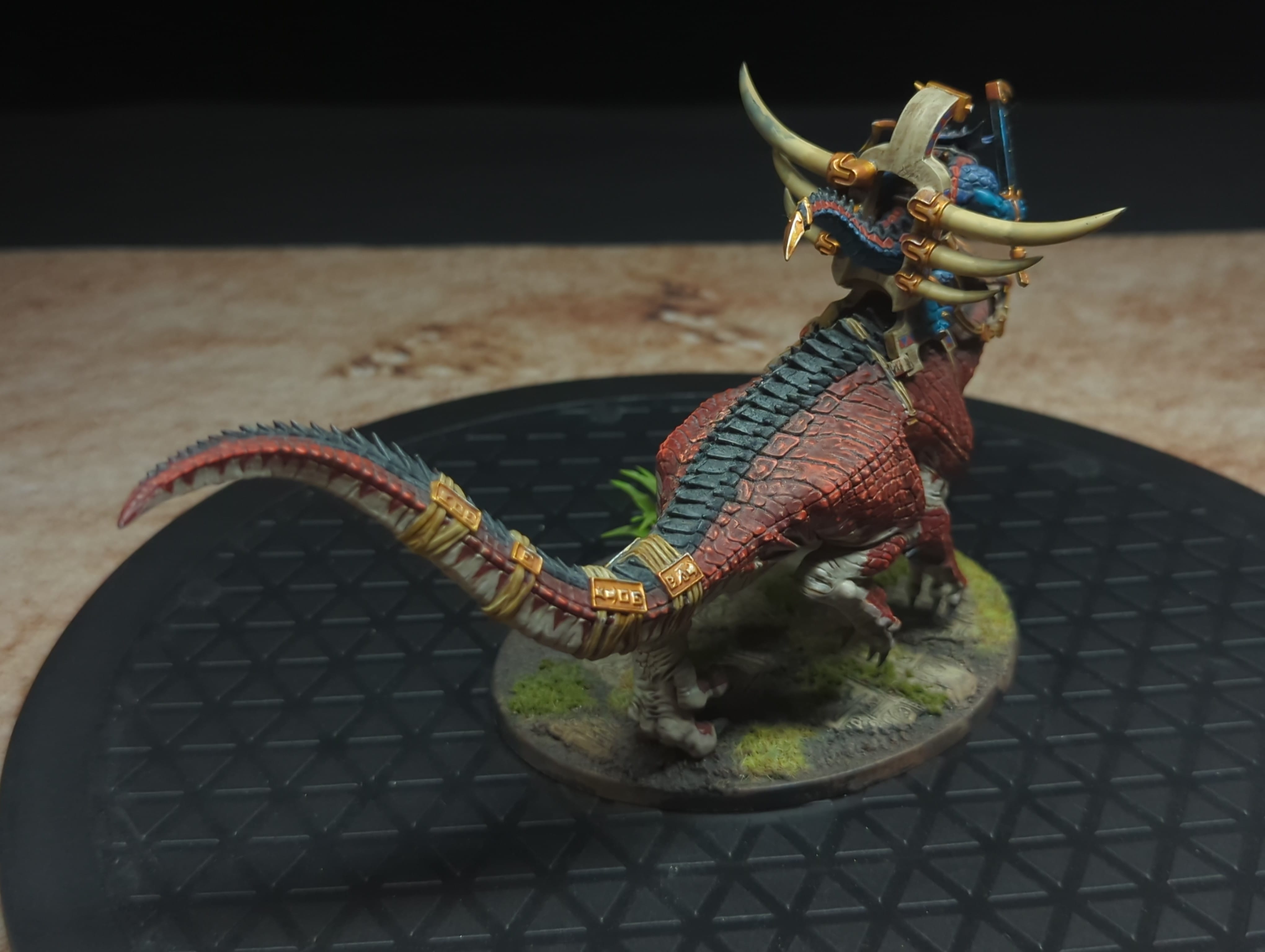 Age of Sigmar Seraphon Saurus Scar-Veteran on Carnosaur x2 Painted