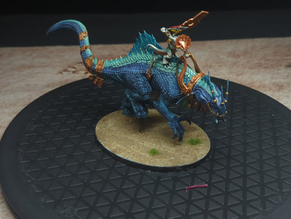 Age of Sigmar Seraphon Skink Oracle on Troglodon x2 Painted