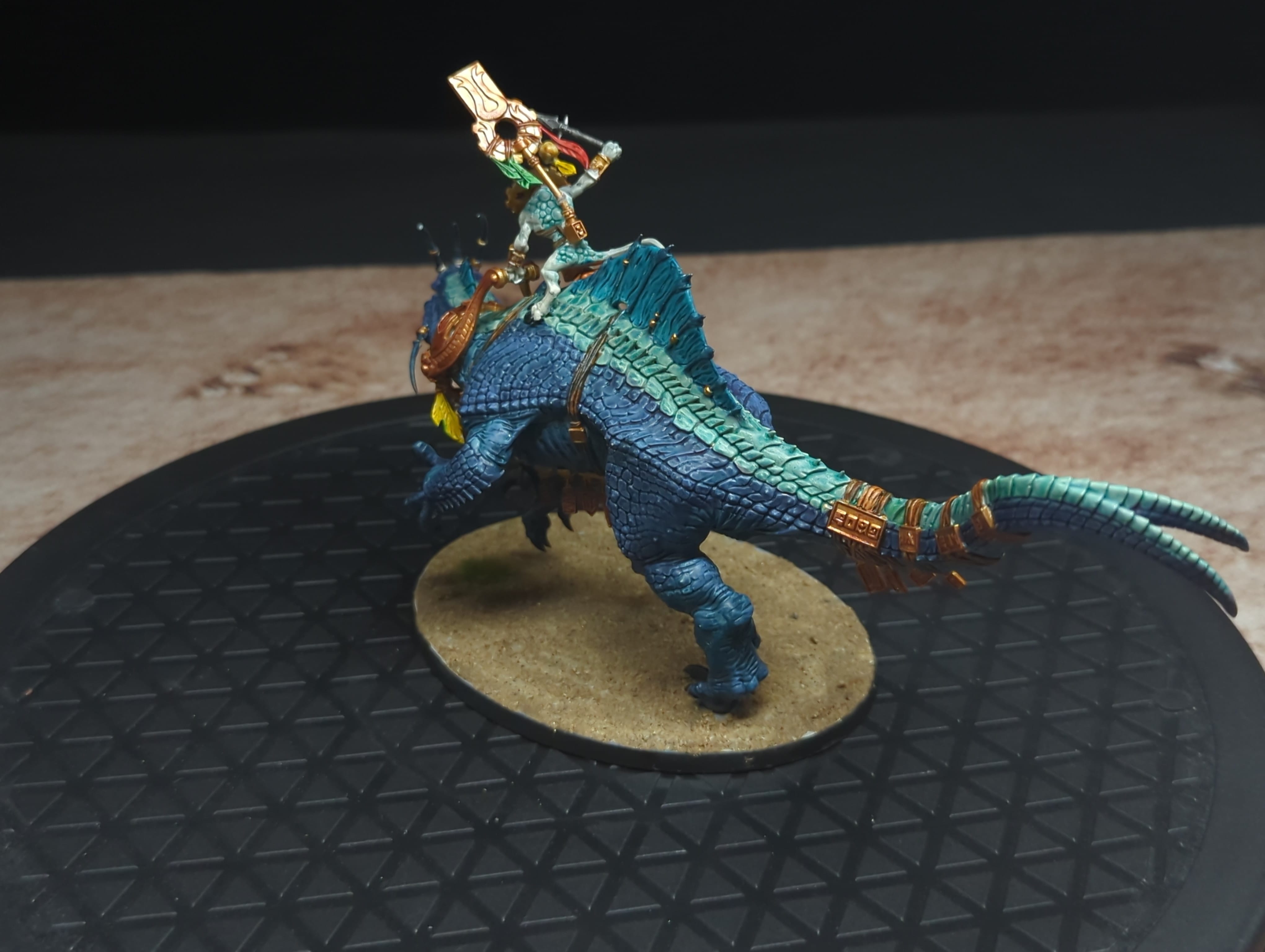 Age of Sigmar Seraphon Skink Oracle on Troglodon x2 Painted