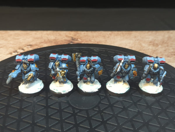 Warhammer 40k Space Marines vanguard veterans (OOP) x5 OOP Painted