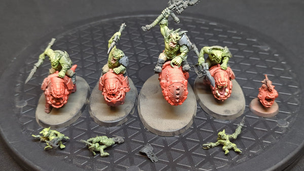 Warhammer 40k Orks Squighog Boyz / Nob on Smasha Squig x4