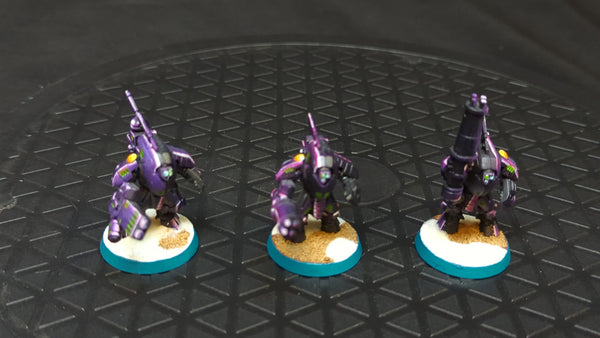 Warhammer 40k T'au Empire XV25 Stealth Battlesuits x3 Painted