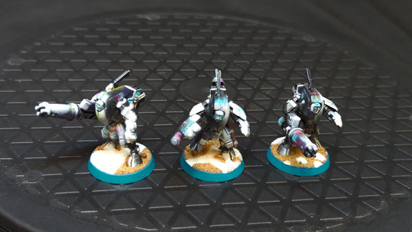 Warhammer 40k T'au Empire XV25 Stealth Battlesuits x3 Painted