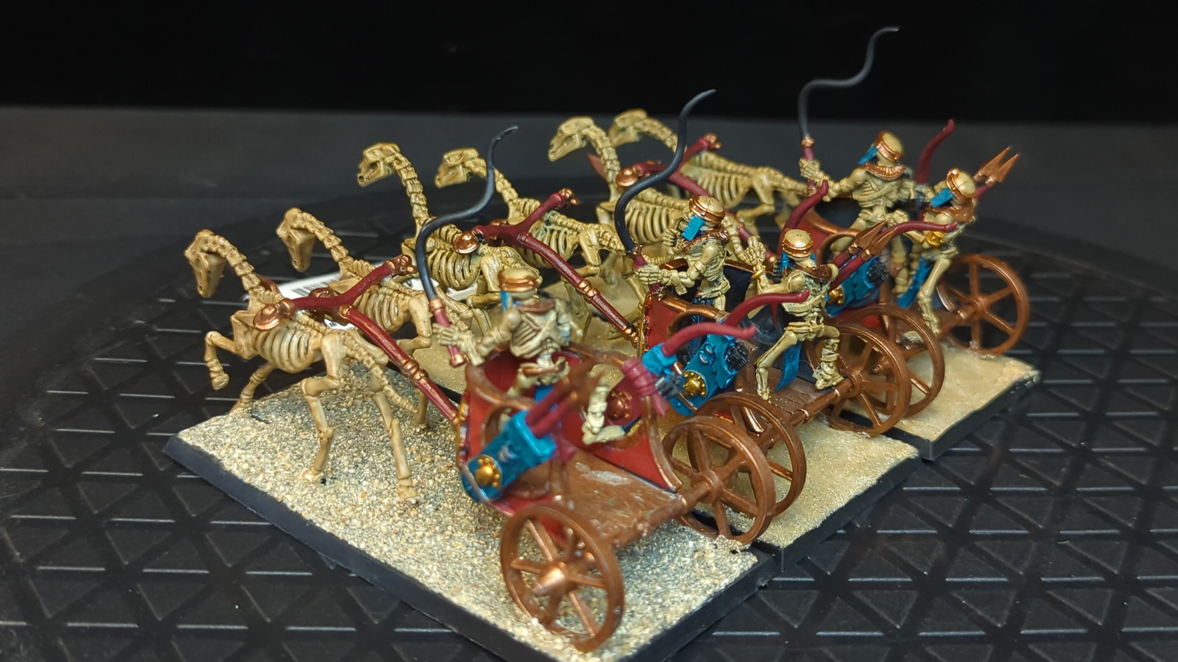 The Old World Tomb Kings of Khemri Skeleton Chariots x3 Painted