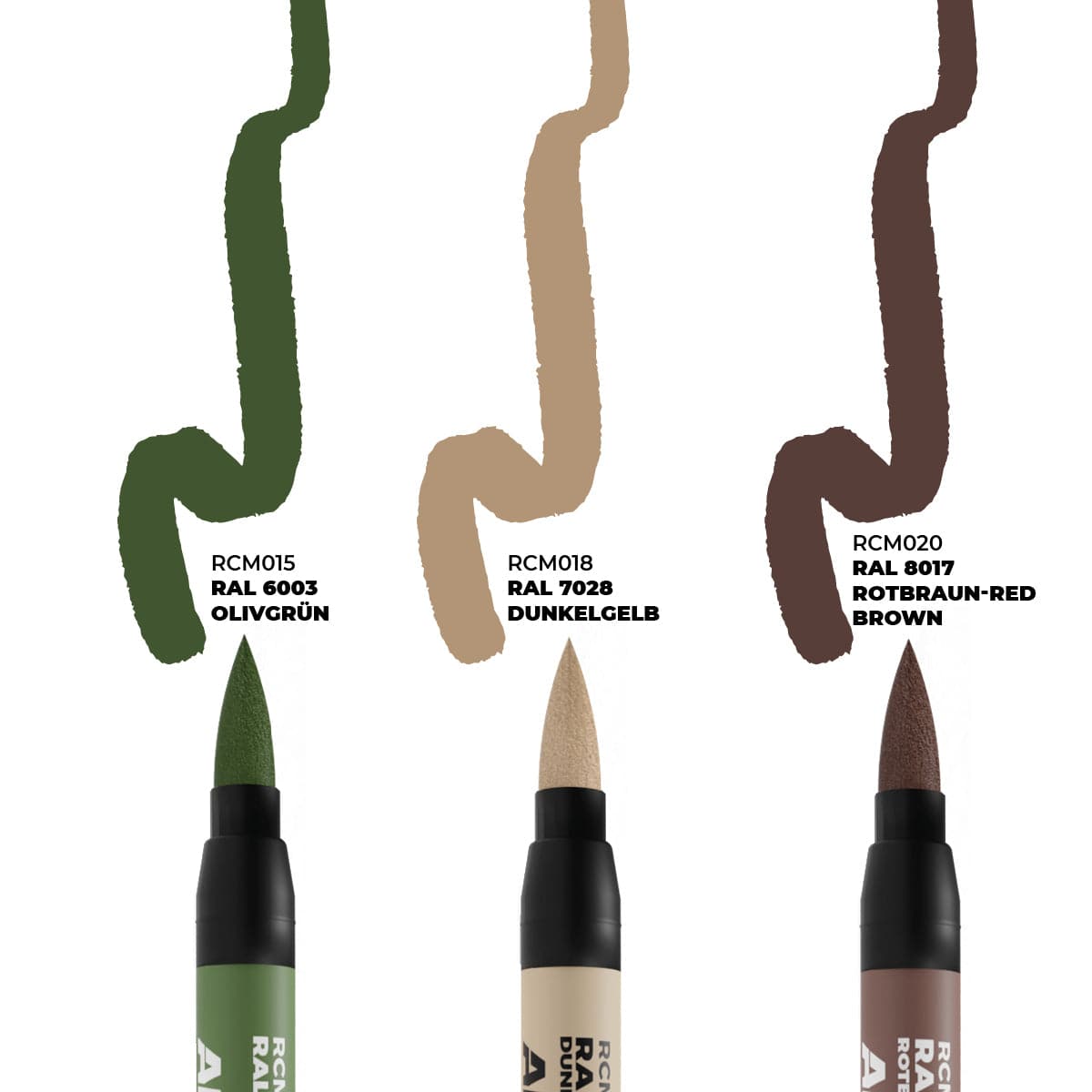 AK Interactive Real Colors Markers Set x3 - German AFV Camo Colors