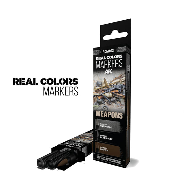 AK Interactive Real Colors Markers Set x3 - Weapons
