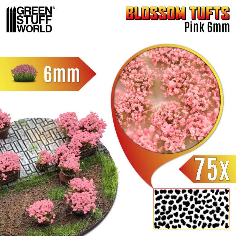 GSW Blossom Tufts 6mm - Pink Flowers x75
