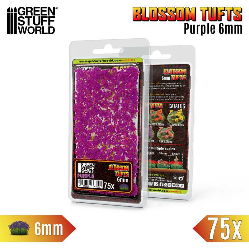 GSW Blossom Tufts 6mm - Purple Flowers x75
