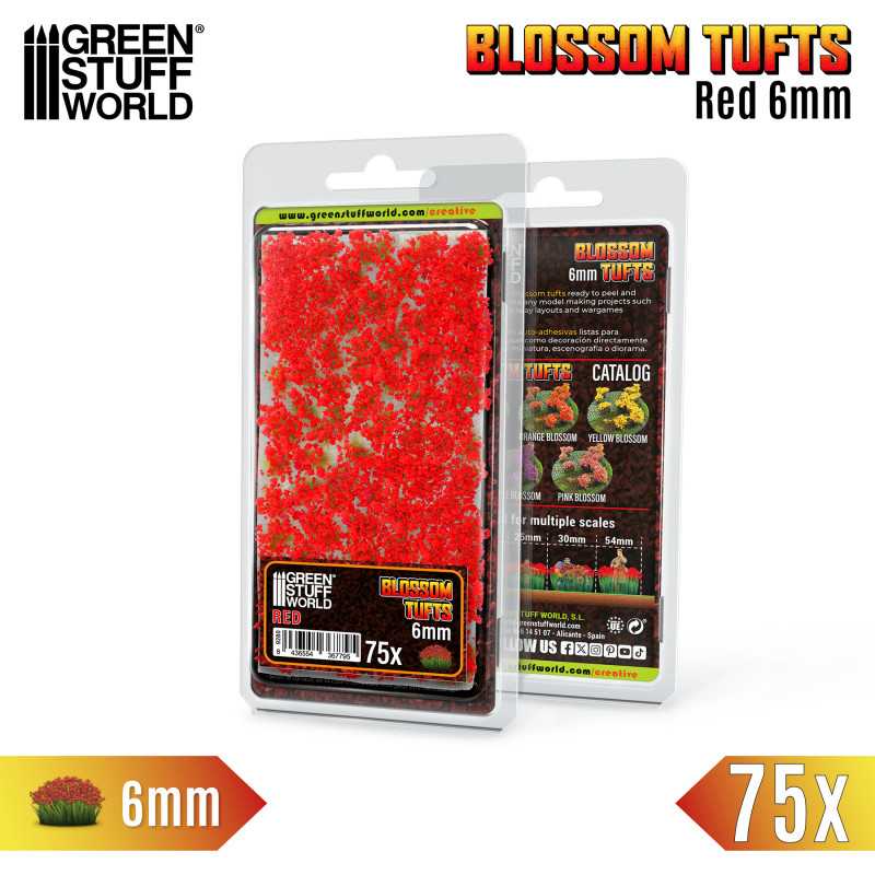 GSW Blossom Tufts 6mm - Red Flowers x75