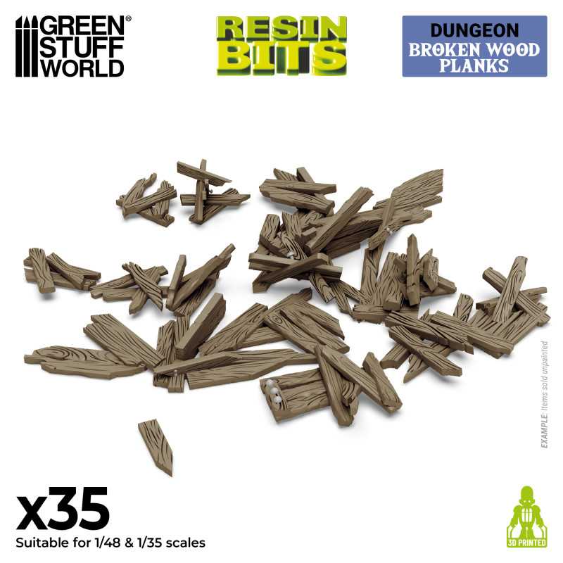 GSW Resin Basing Set - Broken Wood Planks 1:48-1:35
