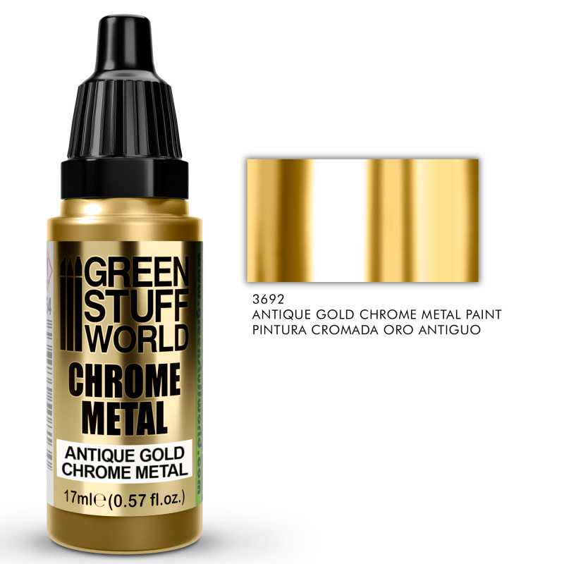 GSW Chrome Metal Paint - Antique Gold Color 17ml