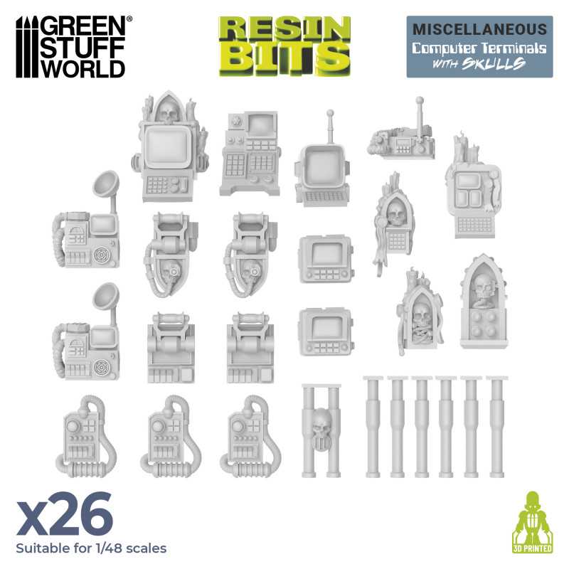 GSW Resin Basing Set - Computer Terminals with Skulls