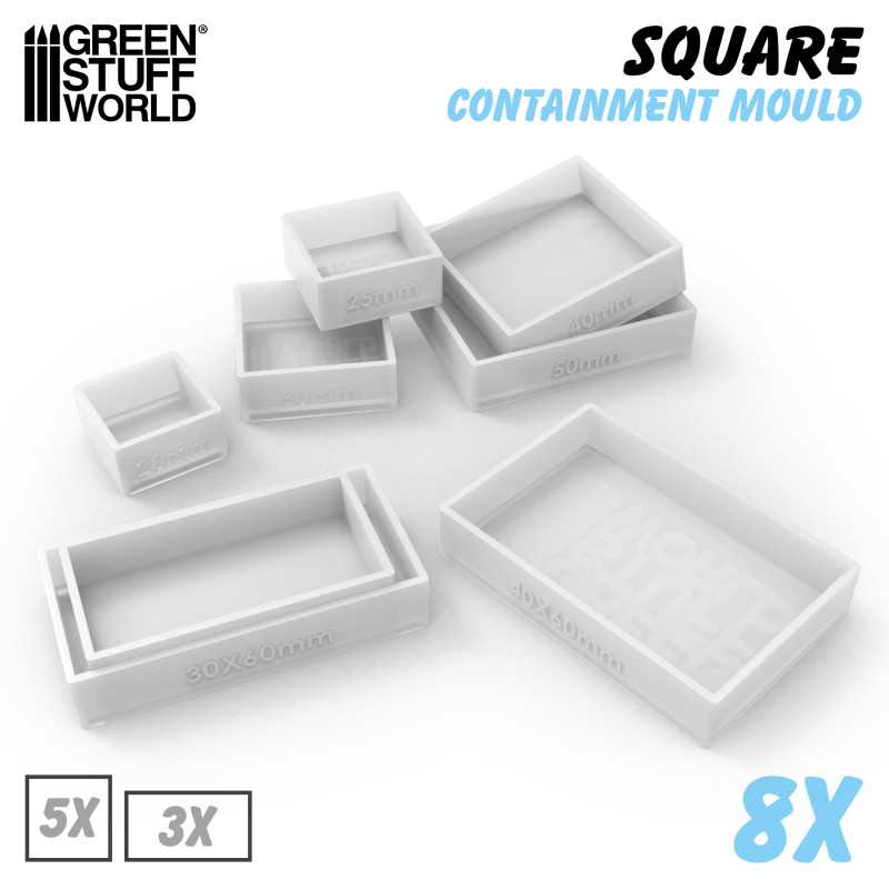 GSW Containment Moulds - Square Bases x8