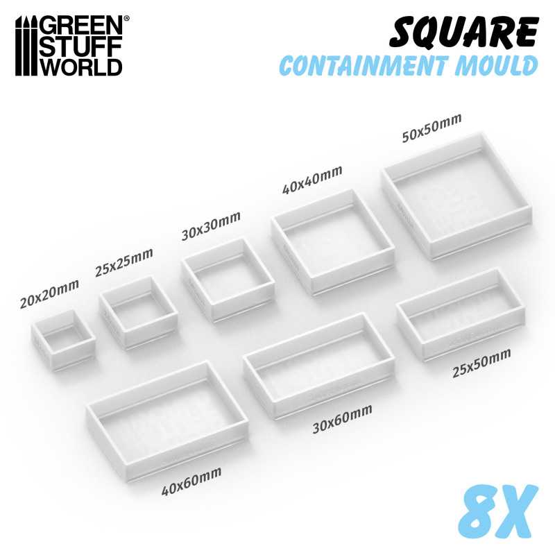 GSW Containment Moulds - Square Bases x8