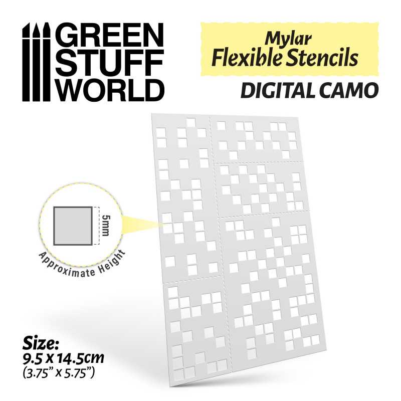 GSW Flexible Stencils - DIGITAL CAMO (5mm)