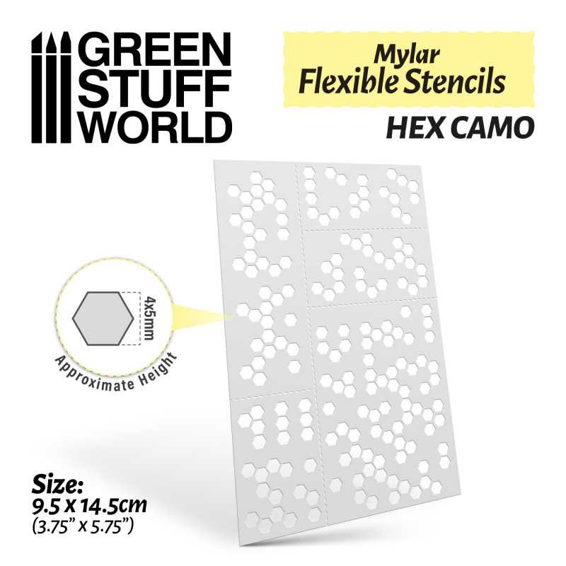 GSW Flexible Stencils - HEX CAMO (4x5mm)