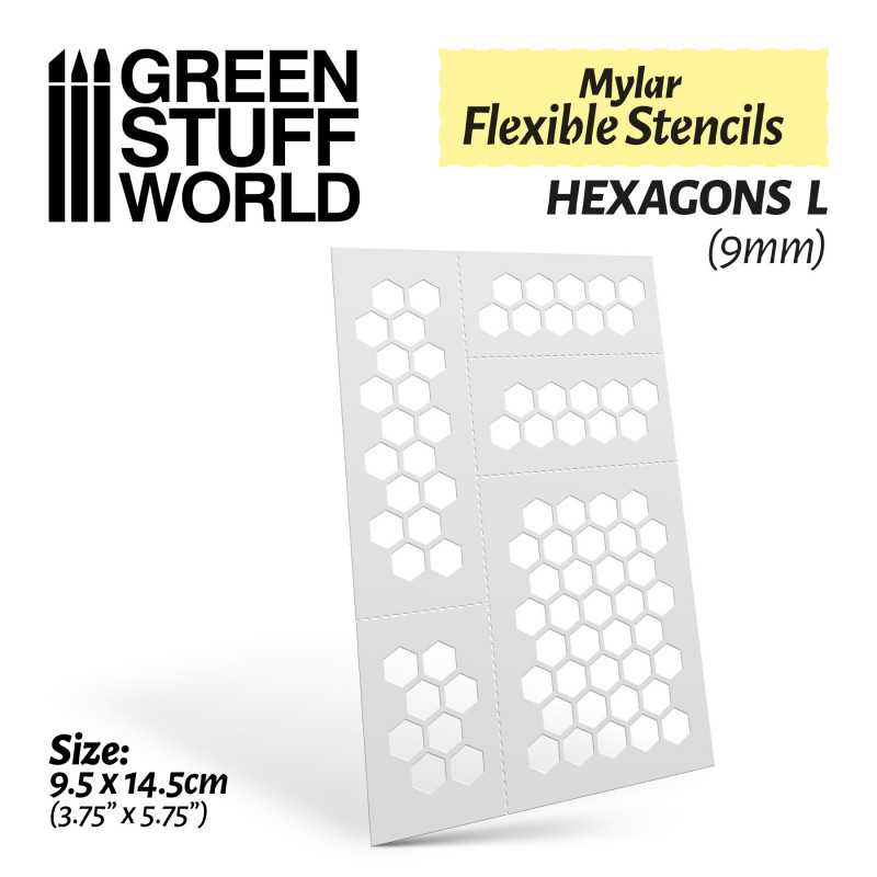 GSW Flexible Stencils - HEXAGONS L (9mm)