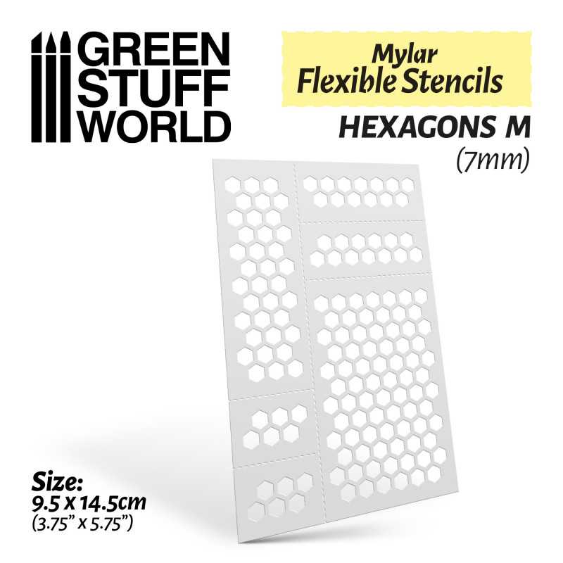 GSW Flexible Stencils - HEXAGONS M (7mm)