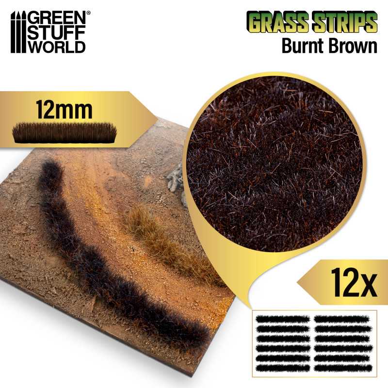 GSW Grass Strips 12mm - Burnt Brown