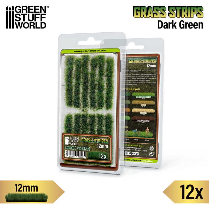 GSW Grass Strips 12mm - Dark Green