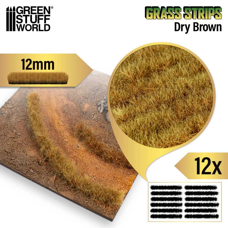 GSW Grass Strips 12mm - Dry Brown