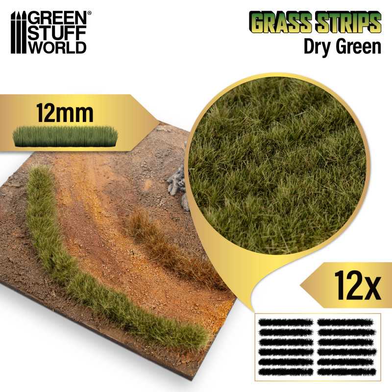 GSW Grass Strips 12mm - Dry Green