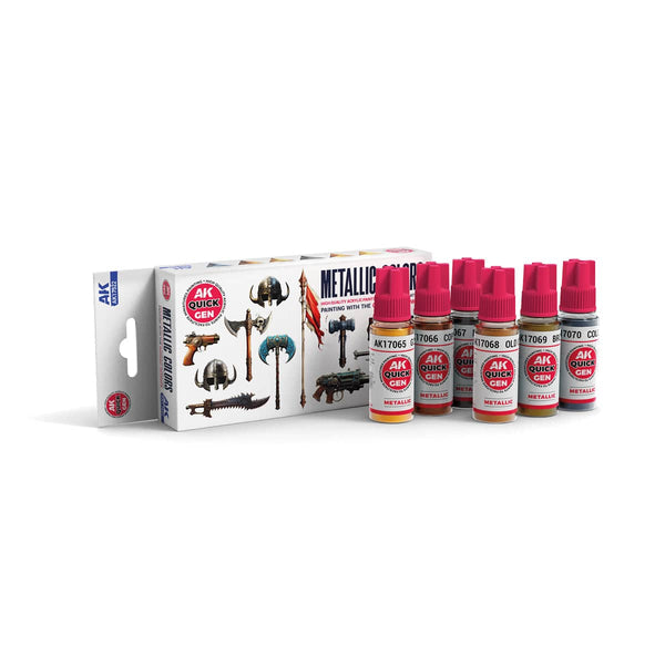 AK Interactive Quick Gen Acrylics Set - Metallic Colors