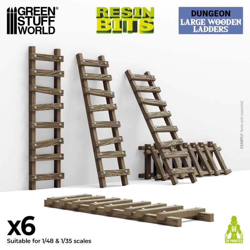 GSW Resin Basing Set - Large Wooden Ladders 1:48-1:35