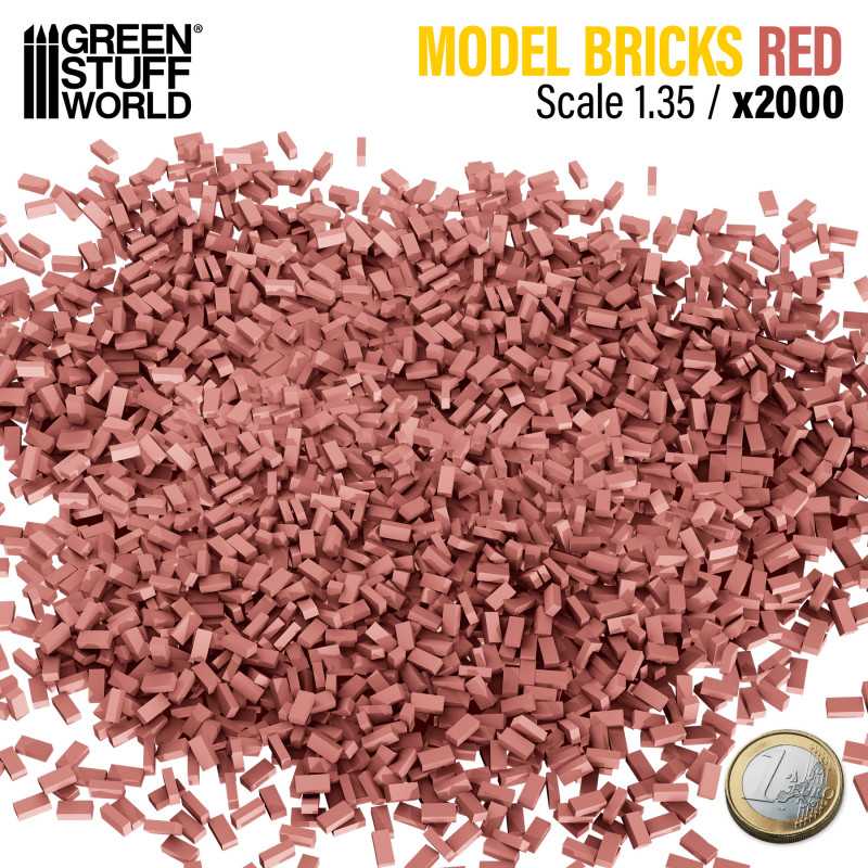 Mini Bricks Modelling GSW Miniature Model Bricks - Red x2000 1:35