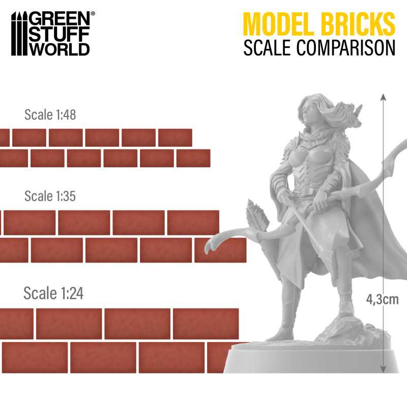 Mini Bricks Modelling GSW Miniature Model Bricks - Red x2000 1:35