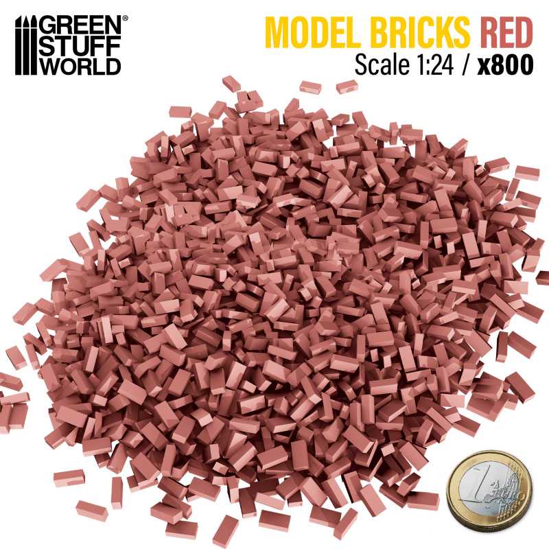 Mini Bricks Modelling GSW Miniature Model Bricks - Red x800 1:24