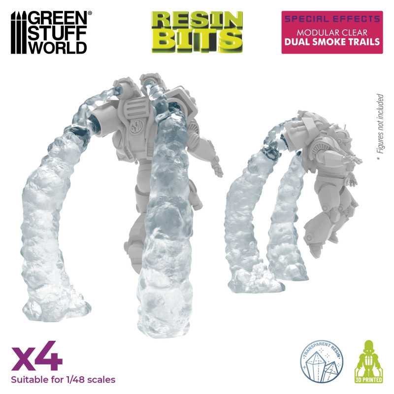 GSW Resin Basing Set - Modular Clear Dual Smoke Trails for Jump Packs