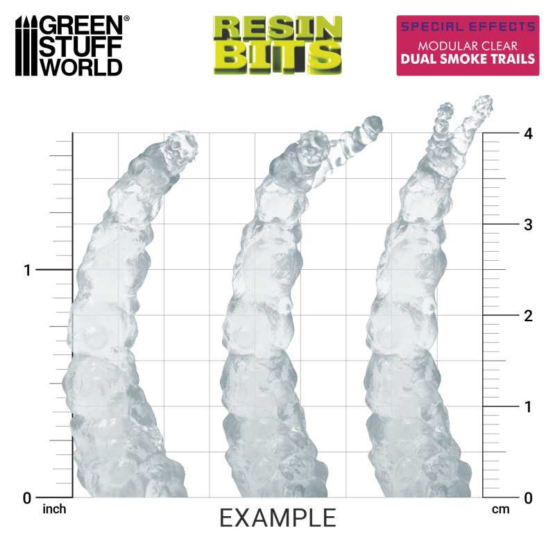GSW Resin Basing Set - Modular Clear Dual Smoke Trails for Jump Packs