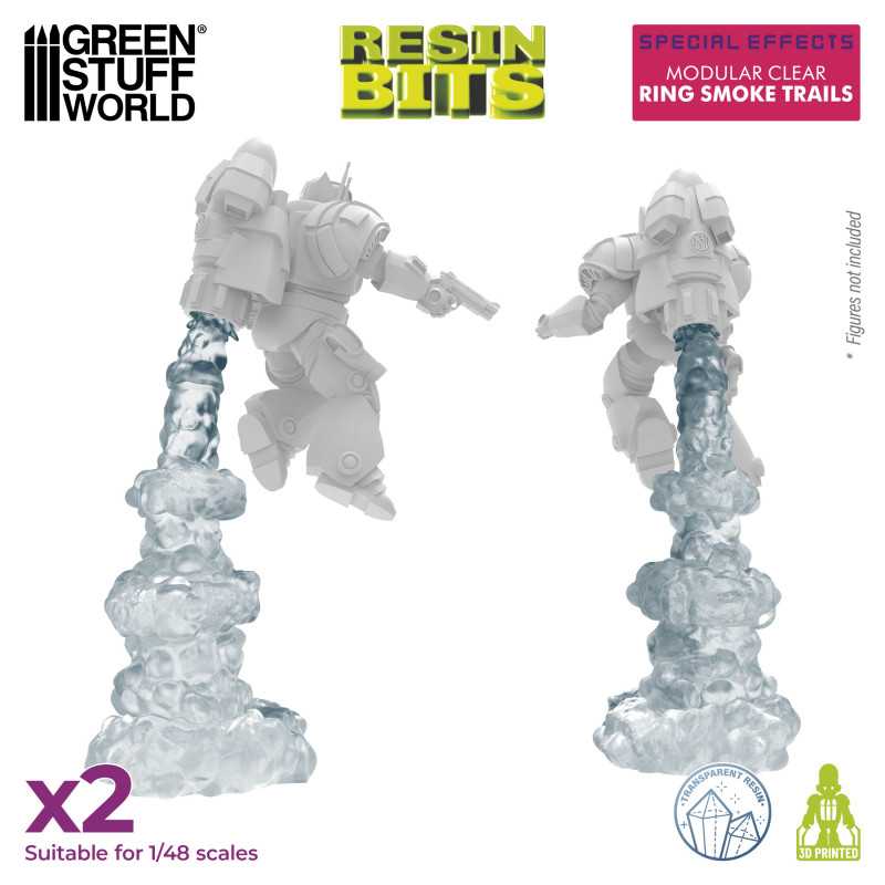 GSW Resin Basing Set - Modular Clear Ring Smoke Trails for Jump Packs