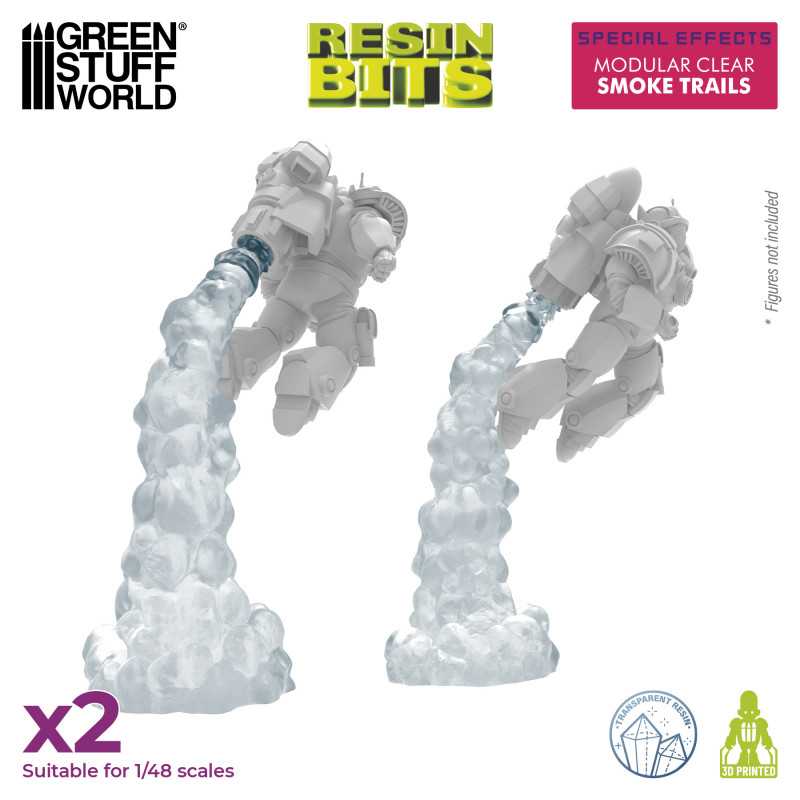 GSW Resin Basing Set - Modular Clear Smoke Trails for Jump Packs