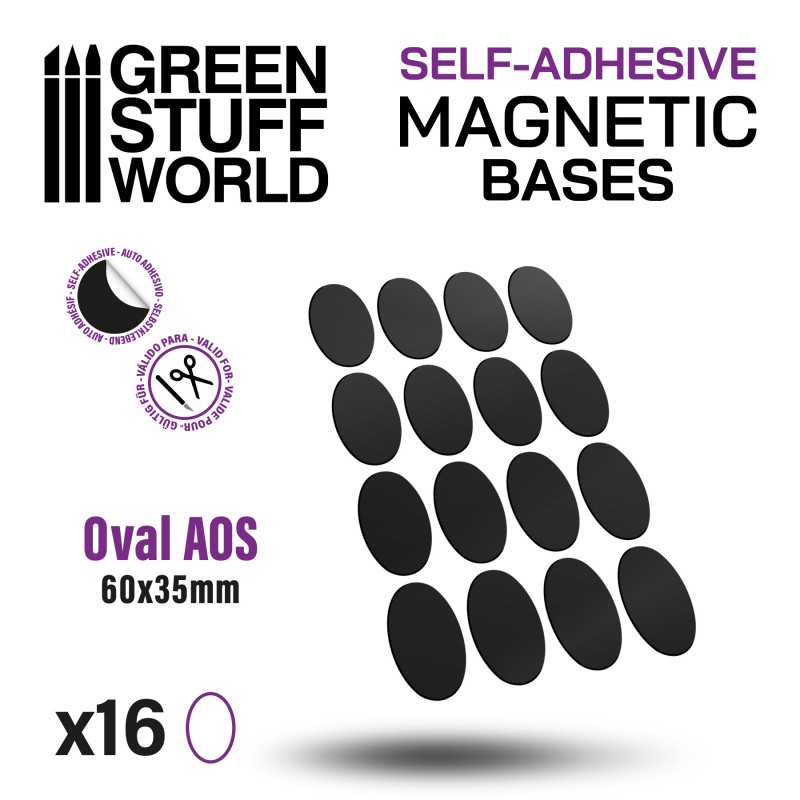 GSW Magnetic Adhesive Sheets - Precut Sizes - Oval 60x35mm