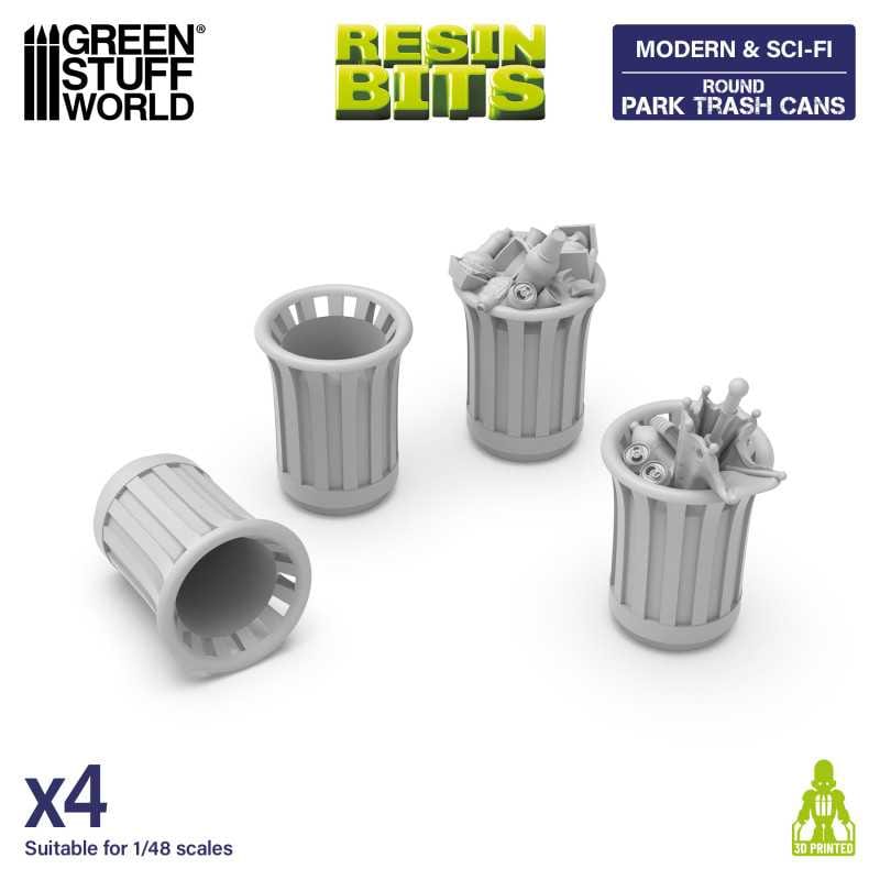 GSW Resin Basing Set - Round Park Trash Cans