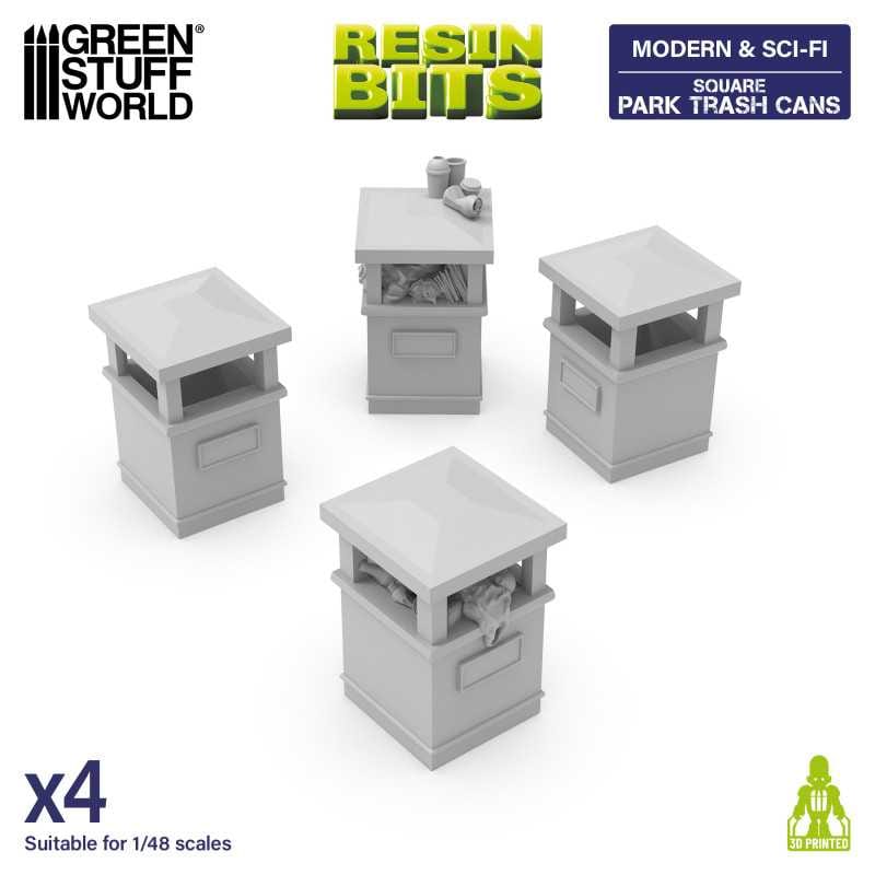 GSW Resin Basing Set - Square Park Trash Cans