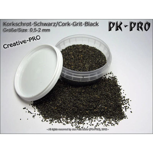 PK-PRO Basing Materials - Black Cork Grit - 0.5-2mm