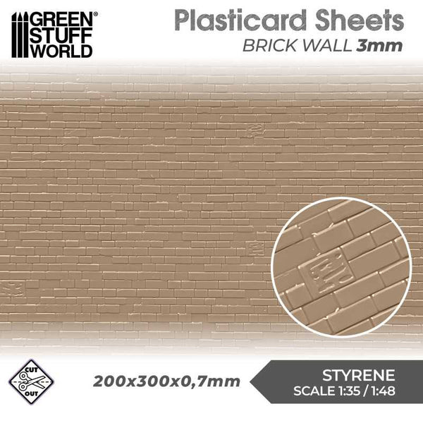 GSW Plasticard - Brick Walls 3mm
