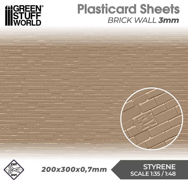 GSW Plasticard - Brick Walls 3mm