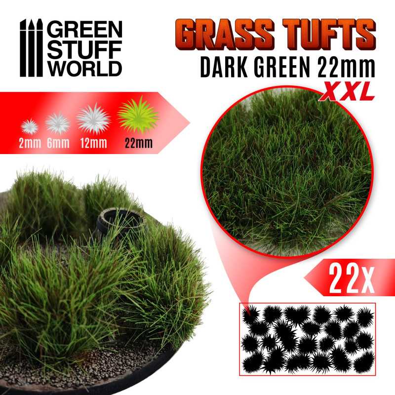GSW Grass Tufts XXL 22mm - Dark Green