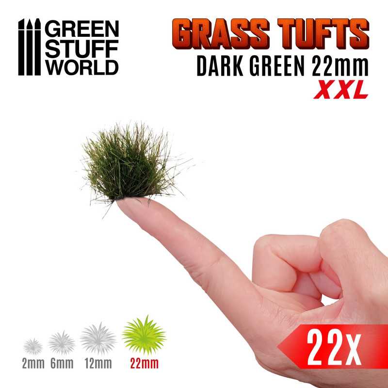 GSW Grass Tufts XXL 22mm - Dark Green