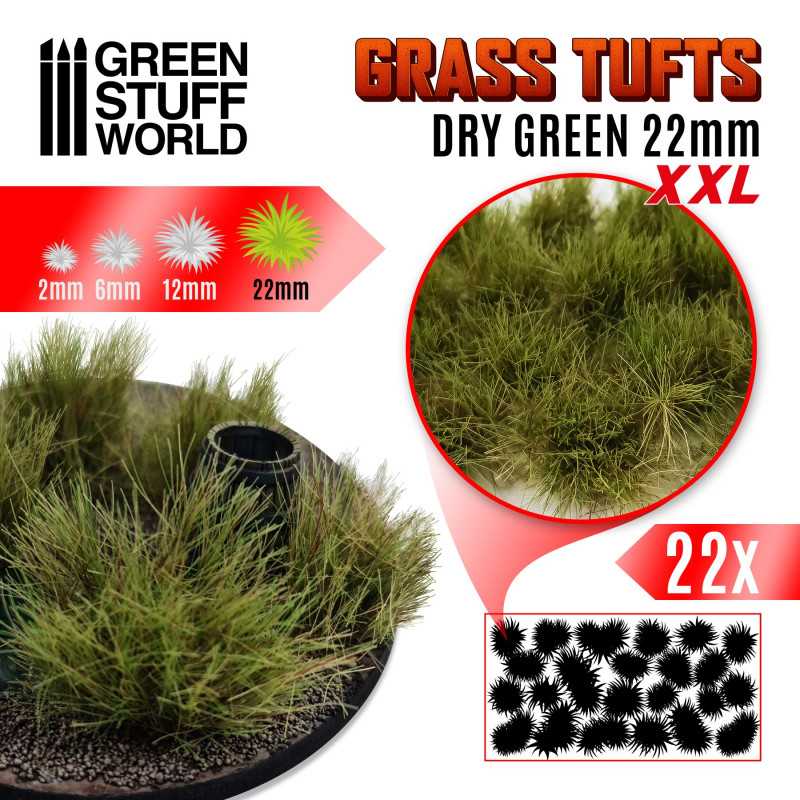 GSW Grass Tufts XXL 22mm - Dry Green