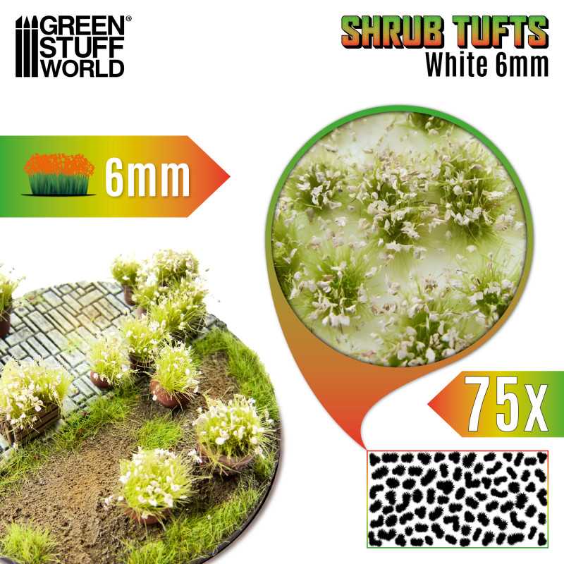 GSW Shrubs Tufts 6mm - WHITE